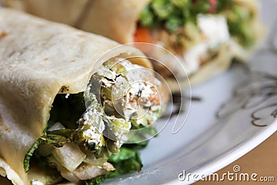 Arabic Wrap sandwich Stock Photo