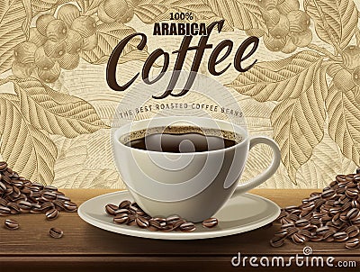 Arabica coffee ads Vector Illustration