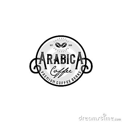 arabica coffee premium beans vector logo design Vector Illustration