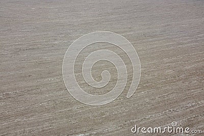 Arable field, aerial view. Cultivated soil. Background Stock Photo