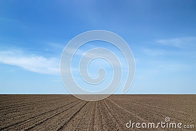 Arable land and the sky Stock Photo