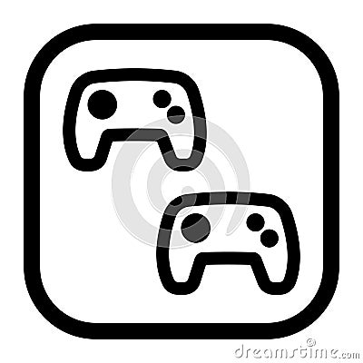 Two Player Console Gaming Icon Vector Illustration