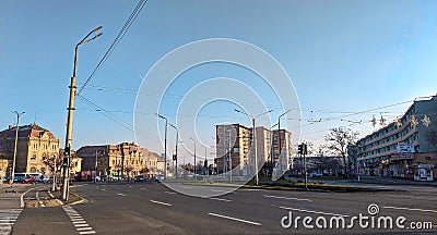 Train station landmark architecture in Arad city, Arad county - Romania Stock Photo