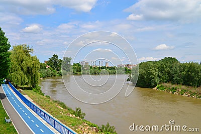 Arad city Mures river Stock Photo