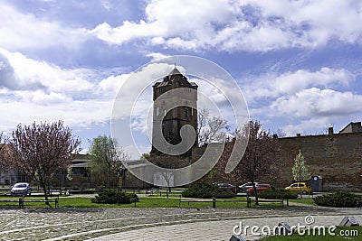 Arad,Arad - Romania 05.04.2023: Old historical building, water tower structure, medieval architecture in Arad, Romania Editorial Stock Photo