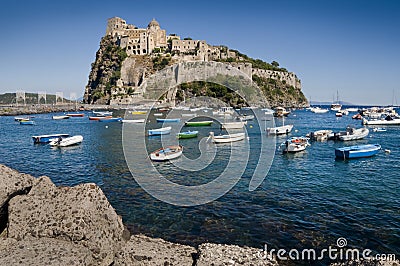 Aragonese castle on Ischia Island, Italy Stock Photo