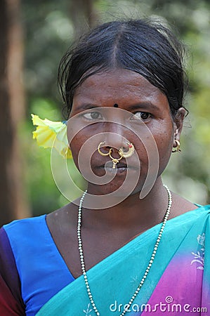 Tribal woman at Araku Valley, Vishakhapattnam, Indiaseller Editorial Stock Photo