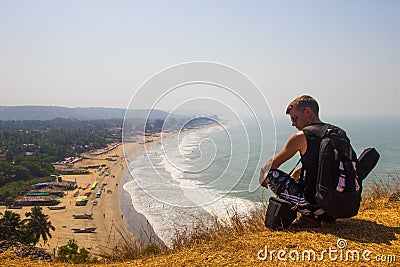Arambol beach aerial view landscape, Goa, India Stock Photo