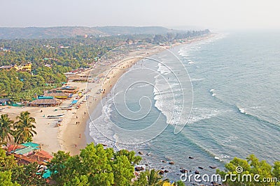 Arambol Beach. View from the sky, from above, aerophoto, point Stock Photo