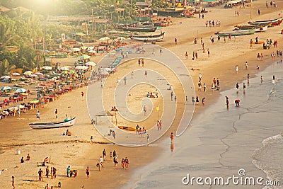 Arambol Beach. View from the sky, from above, aerophoto, point Stock Photo
