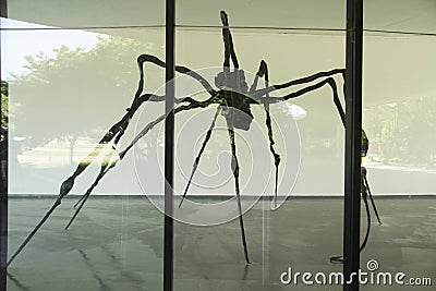 Aranha Spider, Louise Bourgeois, MAM, Museu de Arte Moderna de Sao Paulo, Ibirapuera Park Editorial Stock Photo