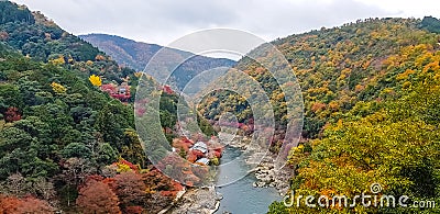 Arashiyama autumn view Stock Photo