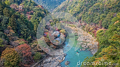 Arashiyama and Hozu river Stock Photo