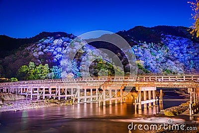 Arashiyama, Kyoto, Japan at Togetsukyo Bridge Stock Photo