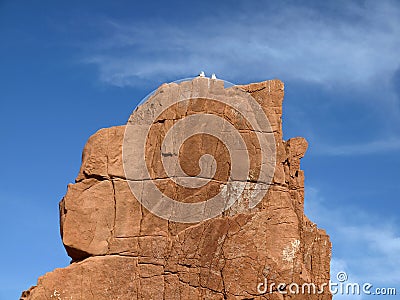 Arbatax with the known red porphyry rocks, Sardinia Stock Photo