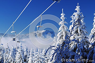 Arber, Winter Lanscape, Å umava Mountains, Eisenstein Stock Photo