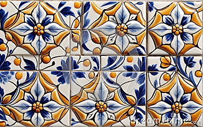 Arabic ceramic tile texture, classic and old school with 8K resolution Stock Photo