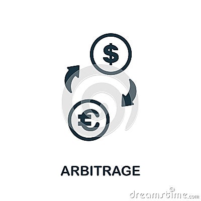 Arbitrage flat icon. Colored element sign from auditors collection. Flat Arbitrage icon sign for web design Vector Illustration