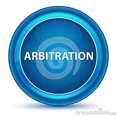 Arbitration Eyeball Blue Round Button Stock Photo