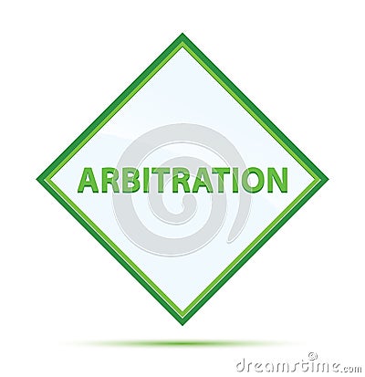 Arbitration modern abstract green diamond button Stock Photo