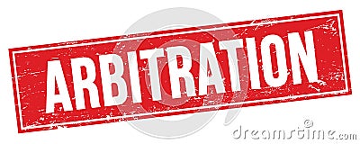 ARBITRATION text on red grungy rectangle stamp Stock Photo