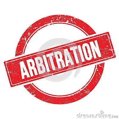 ARBITRATION text on red grungy round stamp Stock Photo