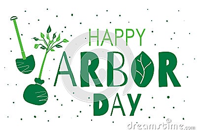 Arbor day background with seedling vector illustration Vector Illustration