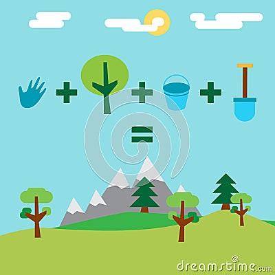 Arbor Day Greeting Stock Photo