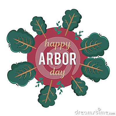 Arbor Day. Picture of a tree. Vector illustration for a holiday. Symbol of arboriculture, forests, agriculture. Space Vector Illustration