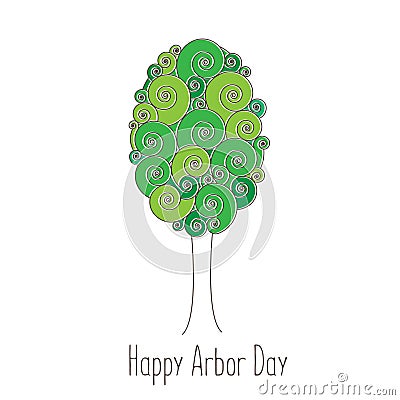 Arbor Day. Picture of a tree. Vector illustration for a holiday. Symbol of arboriculture, forests, agriculture. Space Vector Illustration