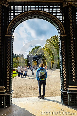 Arbor in the garden, Schonbrunn Palace in Vienna, Austria Editorial Stock Photo