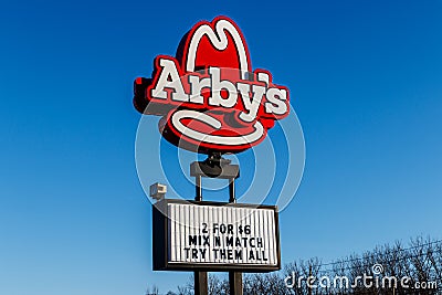 Marion - Circa January 2018: Arby`s Retail Fast Food Location. Arby`s operates over 3,300 restaurants Editorial Stock Photo