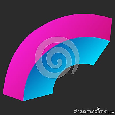 Arc Bend Box Vector Illustration