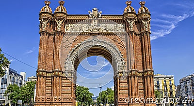 Arc de Triomf in Barcelona, Spain Arco de Triunfo de Barcelona Barcelona Spain Stock Photo
