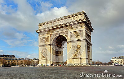 Arc de Triomphe against nice blue sky Editorial Stock Photo