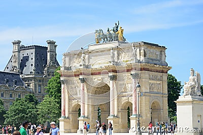 Arc de Triomphe Carrousel Editorial Stock Photo