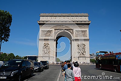 Arc de Triomphe de l`Ã‰toile Editorial Stock Photo