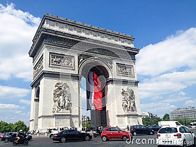 Triumphal Arch in Paris Editorial Stock Photo