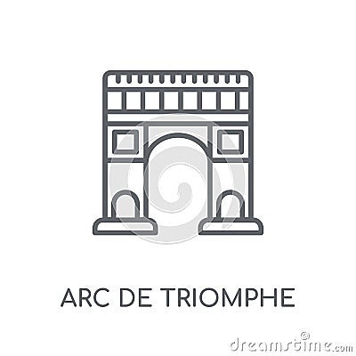 Arc de triomphe linear icon. Modern outline Arc de triomphe logo Vector Illustration