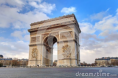 Arc de triomphe Paris city at day Editorial Stock Photo