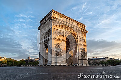 Arc de Triomphe Paris city at sunset - Arch of Triumph Stock Photo