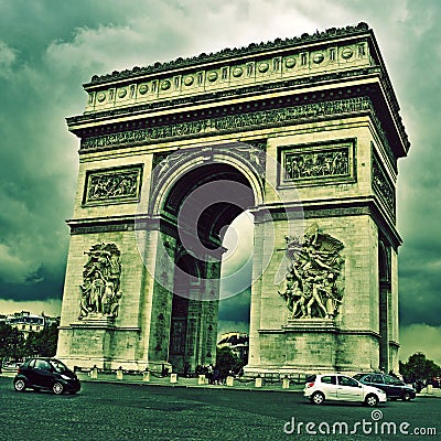 Arc de Triomphe in Paris, France Stock Photo