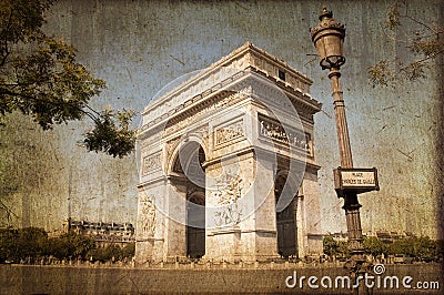 Arc de Triomphe, Paris, vintage process Stock Photo