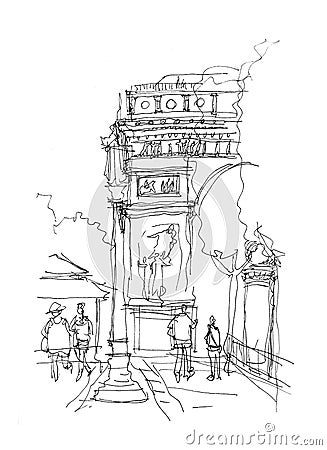 Arc de Triomphe sketch Stock Photo