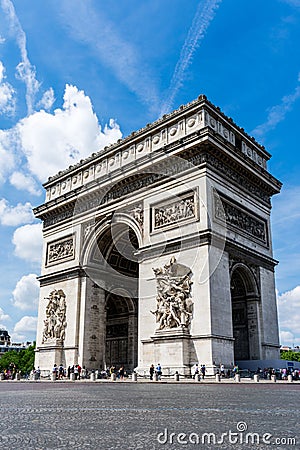 The Arc De Triomphe on a sunny day Editorial Stock Photo