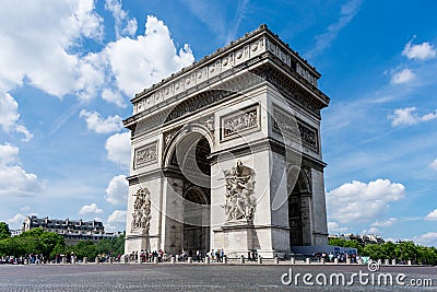 The Arc De Triomphe on a sunny day Editorial Stock Photo