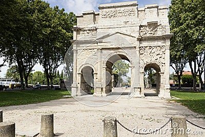 Arc de triumph in Orange city, South France Stock Photo