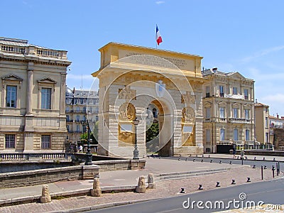 Arc de Triumphe, Montpellier, France Editorial Stock Photo