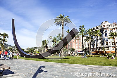 Arc de Venet in in Albert 1er Gardens, Nice Editorial Stock Photo