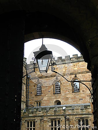 Arc and lamp in Durham Castle Stock Photo